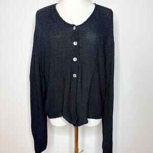 Vintage 90s‎ Coldwater Creek Dark Cottagecore Boho Witchy Coastal Cardigan L